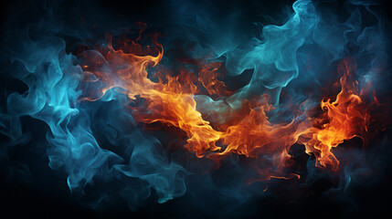 Wall Mural - Blue fire background