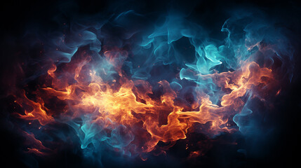 Wall Mural - Blue fire background