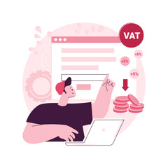 Poster - Value added tax system abstract concept vector illustration. VAT number validation, global taxation control, consumption tax system, added value, retail good purchase total cost abstract metaphor.