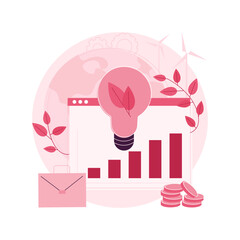 Poster - Sustainable business abstract concept vector illustration. Environmentally friendly, smart city, save ecosystem, future business strategy, green activity, sustainable industry abstract metaphor.