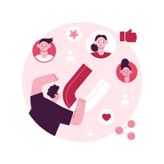 Poster - Engagement marketing abstract concept vector illustration. Internet marketing, engagement management, active participation, online commerce, smm strategy, interactive content abstract metaphor.