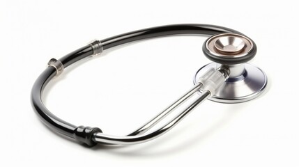 Generative AI : Black stethoscope isolated on white background