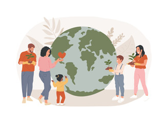 Wall Mural - Earth Day isolated concept vector illustration. World earth day celebration, environmental activism, save planet, climate change, international ecology event, mother nature vector concept.