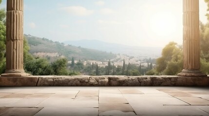 background Ancient Greek temple ruins