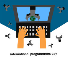 Vector illustration of international programmers day.September 13. Poster or banner.