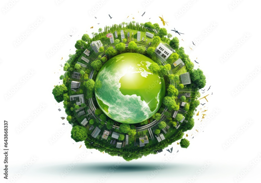 Crystal globe putting on moss, ESG icon for Environment Social and ...
