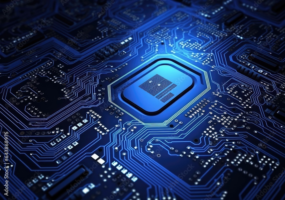 Advanced Technology Concept Visualization, Circuit Board CPU Processor ...