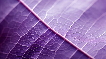 Detail of a purple leaf in macro with clear texture. generative AI