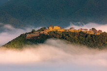 Sea Of Clouds And The Ruins Of Takeda Castle, Hyogo Prefecture,Asago, Hyogo,Japan