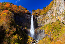 Kegon No Taki Waterfall With Autumn Leaves, Japan,Tochigi Prefecture,Nikko, Tochigi