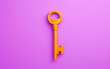 Key On Solid Purple Background