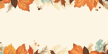 Abstract Autumn Beauty Leaves Frame. Seasonal Nature Art. Fall Foliage Design. Vibrant October Colors. Red And Yellow Leaves. Colorful Leaf Border. Fall Season Illustration