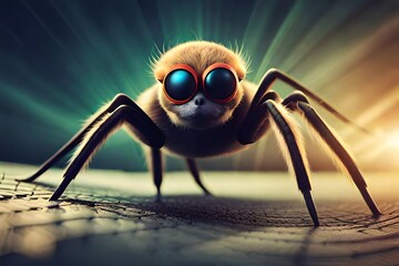 a spider in a net