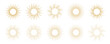 Sunburst set. Golden sun rays. Collection sunburst best quality. Firework explosion. Retro sunburst design. Vector illustration