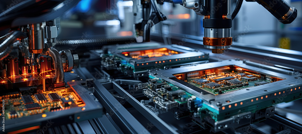 Component Installation and Quality Control of Circuit Board. Fully ...