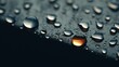 Rain drop beads on steel table orange reflection- generative AI