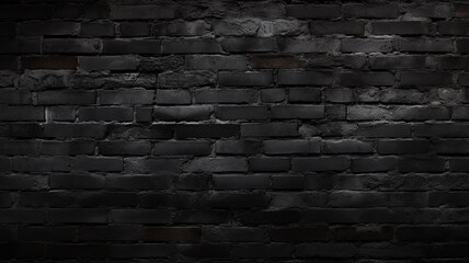 Wall Mural - black brick wall, background, vintage wall texture, blank with copy space