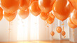 orange balloons party decoration. sunny holiday concept