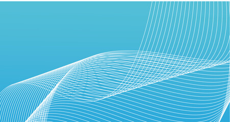 Poster -  abstract blue Vector Illustration background. Pattern of lines abstract background. Wavy abstract stripes