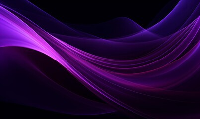 Poster - Purple Waves on Dark, Generative AI