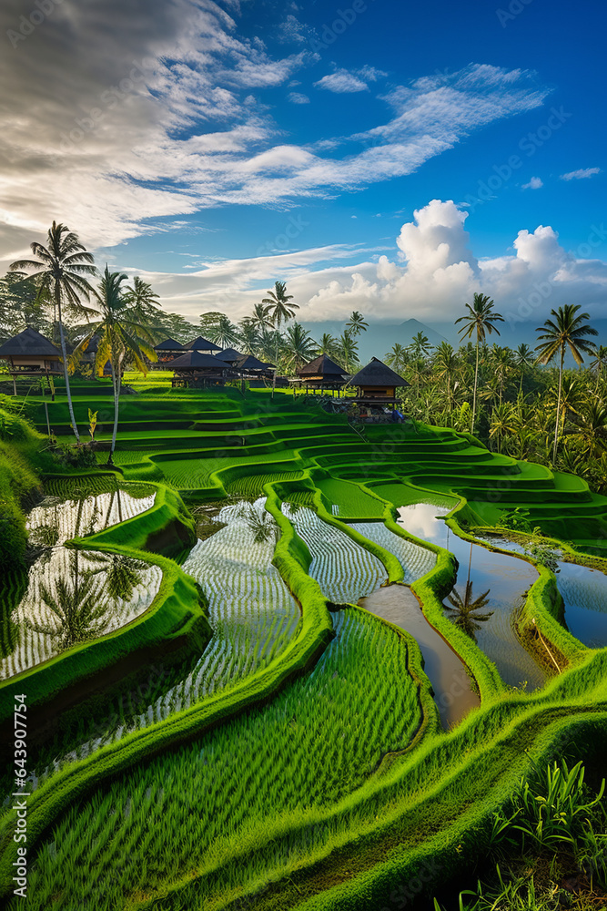Bali Photo Rice Rice paddies and farm in Bali, Indonesia Stock Photo | Adobe Stock
