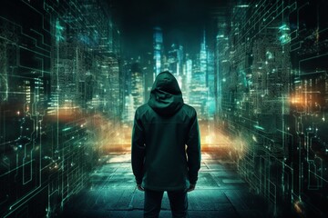 concept of cyber security vesus cyber attack/hacker