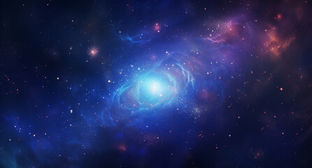 Wall Mural - a galaxy with stars, beautiful blue image of space background, space background, generative ai