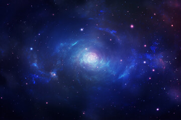 Poster - A galaxy with stars, beautiful blue image of space background, space background, Generative AI