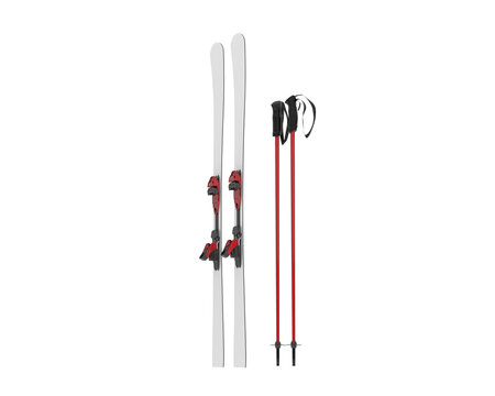 Ski set isolated on transparent background. 3d rendering - illustration