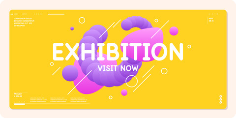 Poster - A modern poster in a fashionable geometric style. Abstract background with various elements. Vector graphics.