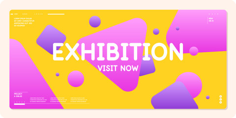 Poster - A modern poster in a fashionable geometric style. Abstract background with various elements. Vector graphics.