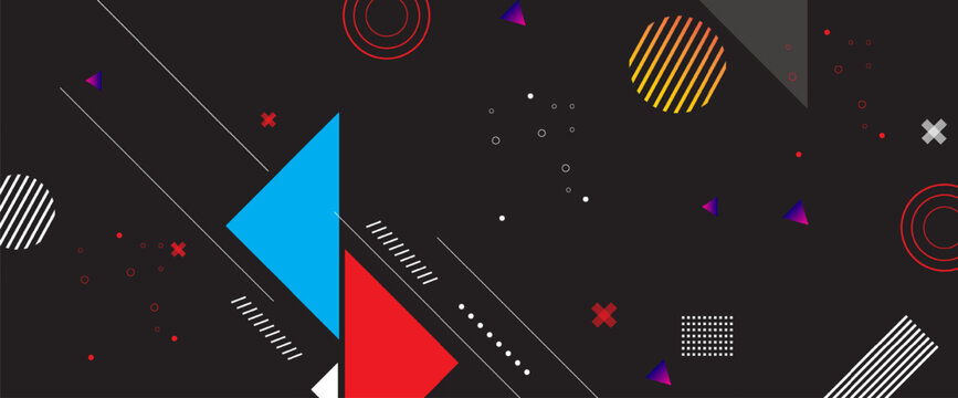 Abstract Minimal geometric background. Colorful Simple shapes with trendy gradients.