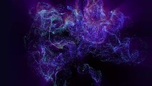 Smoke On Black/ Glowing Purple Space Liquid. Purple Constellation. Space Shining Jellyfish. Galactic Dust. Back Abstract Background.
