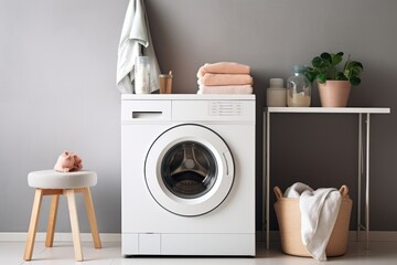 Poster - Interior with washing machine.