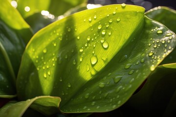 Wall Mural - macro of water hyacinth leaves in sunlight