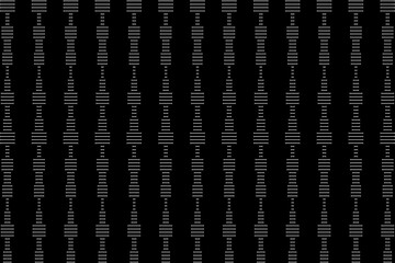 Wall Mural - Vertical of stripe patterm. Design lines and ending shape white on black background. Design print for illustration, textile, texture, wallpaper, background. Set 12