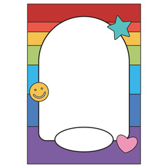 Sticker - Cute rainbow arch frame