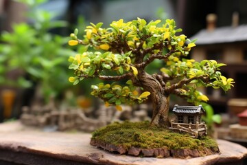 Poster - close-up of bonsai tree before pruning