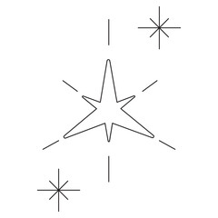 Poster - Sparkle star outline illustration