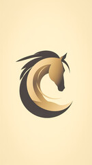 Wall Mural - Horse silhouette for logo, flat design, generative AI.