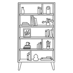 Sticker - Bookcase outline illustration