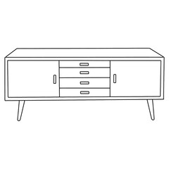 Sticker - TV cabinet outline illustration
