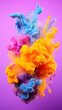 Leinwandbild Motiv Rainbow colorsplash smoke ink on colorful background