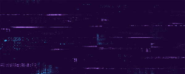 Poster - Glitch background. Abstract noise effect, error signal, television technical problem. Vector illustration.