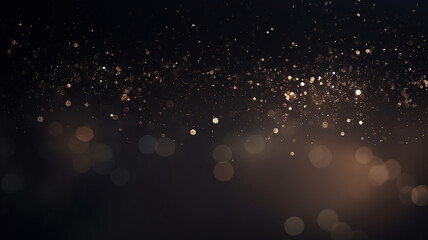 Canvas Print - black festive background and barely noticeable golden bokeh sparks of gold in the blur