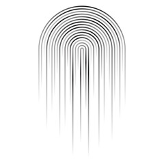 Aufkleber - Vector half circle lines flowing dynamic pattern black fade gradient isolated on transparent background for design element in concept speed, technology, digital, modern