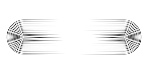 Aufkleber - Vector half circle lines flowing dynamic pattern black fade gradient isolated on transparent background for design element in concept speed, technology, digital, modern