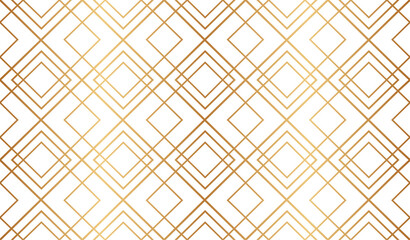 Poster - gold geometric seamless pattern. repeating fancy background. abstract golden lattice for design prin