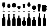 Fototapeta  - Alcohol set of wine bottles