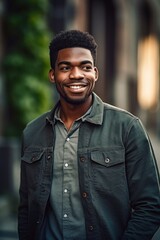 Wall Mural - shot of a handsome young african man standing outdoors